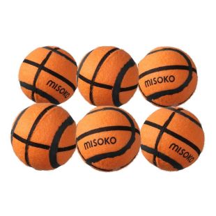 MISOKO игрушка для собак, теннисные мячики, зо звуковым чипом, 6 cм, 6 шт. принт в виде баскетбольного мяча