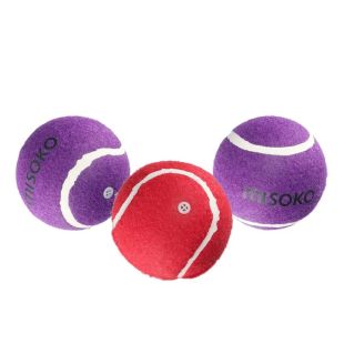 MISOKO игрушка для собак, косточки, со звуковым чипом, 7,5 cм, 3 шт., фиолетовые/красные