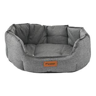 P.LOUNGE Magamisase lemmikloomale, ovaalne, veekindel, tumedhalli XL suurus, 94x74x21 cm
