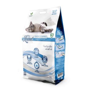 TOBELOVED Paakuv kasside bentoniitliiv, beebipulbri lõhnaga 5 l