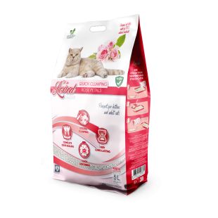 TOBELOVED комкующийся бентонитовый наполнитель для кошачьих лотков, с ароматом шиповника 5 Л