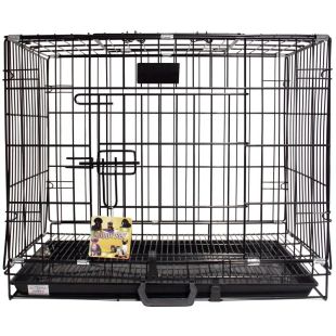 HIPPIE PET Metallpuur lemmikloomade transportimiseks must, 61x43x50 cm