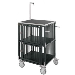 UNIPET Kokkupandav lemmikloomade jalutuskäru, 2-korruseline, suurus S, 55x47x95 cm must