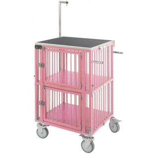 UNIPET Kokkupandav lemmikloomade jalutuskäru, 2-korruseline, suurus M, 70x50x95 cm roosa