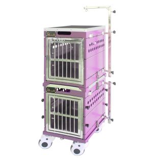 UNIPET Kokkupandav lemmiklooma puurikomplekt, nr.2 kahekordne, koos aluse ja ventilaatori kastiga, violetne