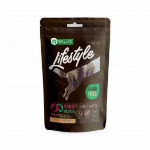 NATURE'S PROTECTION LIFESTYLE Лакомство для собак, кроличьи уши с кониной 75 г