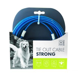 M-PETS Стальной привязочный трос для собак синий, 6 м