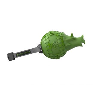 GIGWI Игрушка для собак Носорог резиновая, c пищалкой, зеленого цвета