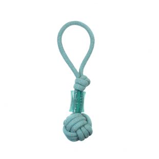 MISOKO&CO Игрушка для собак веревка с жевалкой, голубая, 38 см