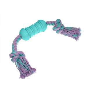 MISOKO&CO Игрушка для собак резиновая, с веревкой, голубая, 50 см