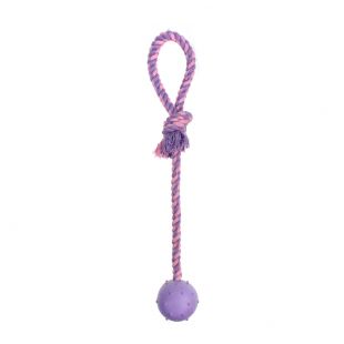 MISOKO&CO Игрушка для собак, мяч с веревкой, фиолетовый, 37x5 см