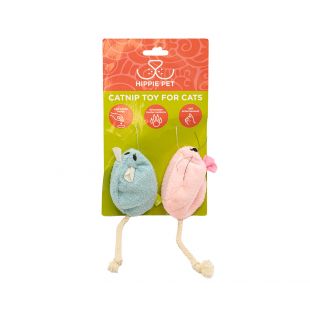 HIPPIE PET Игрушка с кошачьей мятой с кошачьей мятой, синяя и розовая, 2 шт.