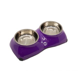 KIKA 4-PAW Миска для домашних животных двойная, фиолетовая, размер S