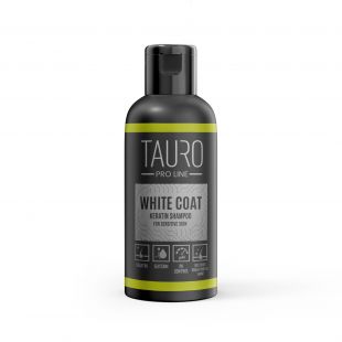 TAURO PRO LINE White Coat, keratiiniga šampoon valgekarvalisele koerale ja kassile 50 ml