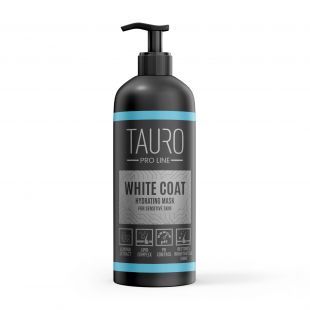 TAURO PRO LINE White Coat, питательная маска для шерсти собак и кошек белого окраса 1 л