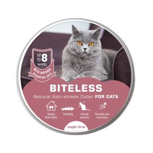BITELESS Антистрессовый ошейник для кошек силиконовый, 38 см