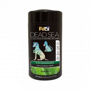 PETEX DEAD SEA Eye Cleansing Wipes ALOE-VERA Гигиенические салфетки для собак и кошек, для очистки области глаз, 100 шт.