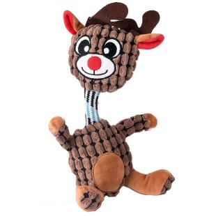 HIPPIE PET Рождественская игрушка для собаки плюшевая, коричневая, 31x14x4 см