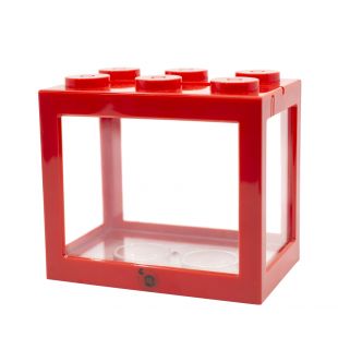 KIKA klotsikujuline akvaarium 16x10.5x14cm, punane