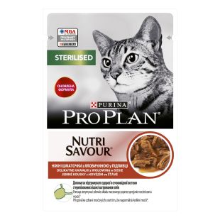 PRO PLAN консервированный корм для взрослых стерилизованных кошек, с говядиной 85 г