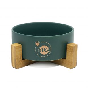 KIKA Миска для домашних животных, керамическая керамическая, зеленая, 400 мл