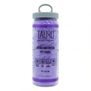TAURO PRO LINE Высоковпитывающее и охлаждающее полотенце для домашних животных 64x43 см, фиолетовое
