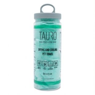 TAURO PRO LINE Высоковпитывающее и охлаждающее полотенце для домашних животных 64x43 см, зеленое