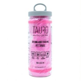 TAURO PRO LINE Kuivatav ja jahutav lemmikloomarätik, 64x43 cm roosa