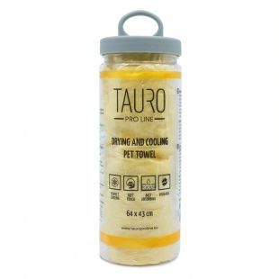 TAURO PRO LINE Высоковпитывающее и охлаждающее полотенце для домашних животных 64x43 см, желтый