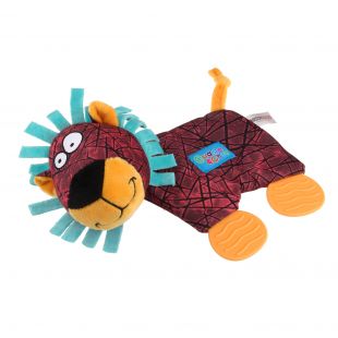 MISOKO&CO игрушка-жевалка для собак ЛЕВ, разноцветная, плюшевая, 24x18x15 cм