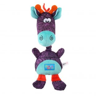 MISOKO&CO игрушка для собак ЖИРАФ, плюшевая, фиолетового цвета, 34x14x10 cм