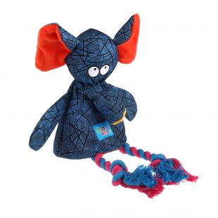 MISOKO&CO игрушка для собак СЛОН, плюшевая, синего цвета, 15x10,25x4 cм