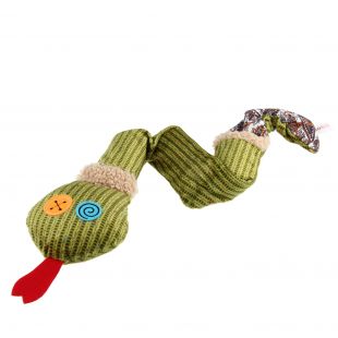 MISOKO&CO игрушка для собак ЗМЕЯ, плюшевая, зеленого цвета, 63x11x5,5 cм