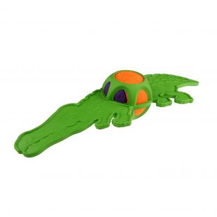 MISOKO&CO игрушка для собак КРОКОДИЛ, зеленого цвета, из термопластичной резины, 42x8x8 cм