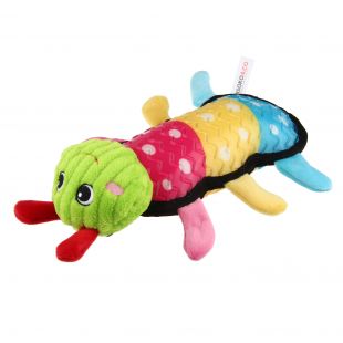 MISOKO&CO игрушка для собак ГУСЕНИЦА, разноцветная, плюшевая, 29x21x7 cм
