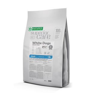 NATURE'S PROTECTION SUPERIOR CARE сухой беззерновой корм для взрослых собак малых пород с белой шерстью, с селедкой  10кг