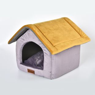 P.LOUNGE Лежак-домик для домашних животных, с ароматом лаванды 47x39x42 cм, фиолетовый и желтый