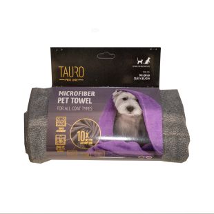 TAURO PRO LINE полотенце для домашних животных, из микрофибры 60х90 см, серое