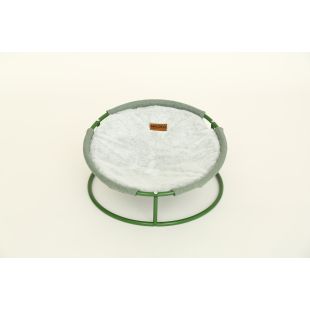MISOKO Лежак для домашних животных, круглый, стальной каркас 45x45x22 см, светло-зеленый, плюшевый