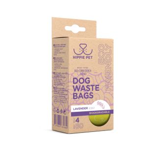 HIPPIE PET Биоразлагаемые пакеты для уборки собачьих экскрементов с ароматом лаванды, 4x15 шт.