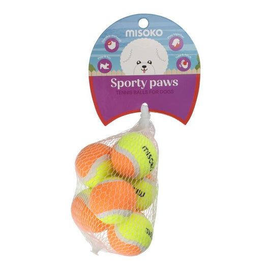 Misoko игрушка для собак, теннисные мячики, 4 cм, 6 шт