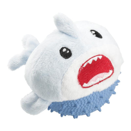 Misoko игрушка для собак, округлая акула, плюшевая, синяя