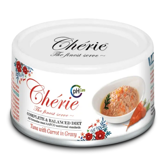 Cherie консервированный корм для кошек для поддержания здоровья мочевыделительной системы, с тунцом и морковью в соусе