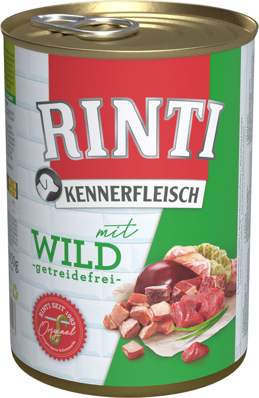 Finnern Rinti Kennerfleisch консервированный корм для взрослых собак, с дичью