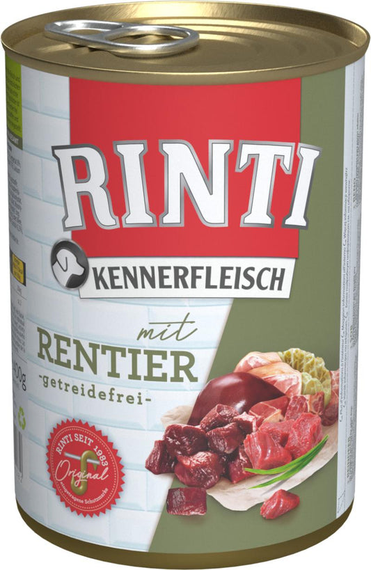 Finnern Rinti Kennerfleisch консервированный корм для взрослых собак, с олениной