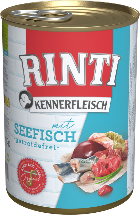 Finnern Rinti Kennerfleisch консервированный корм для взрослых собак, с морской рыбой