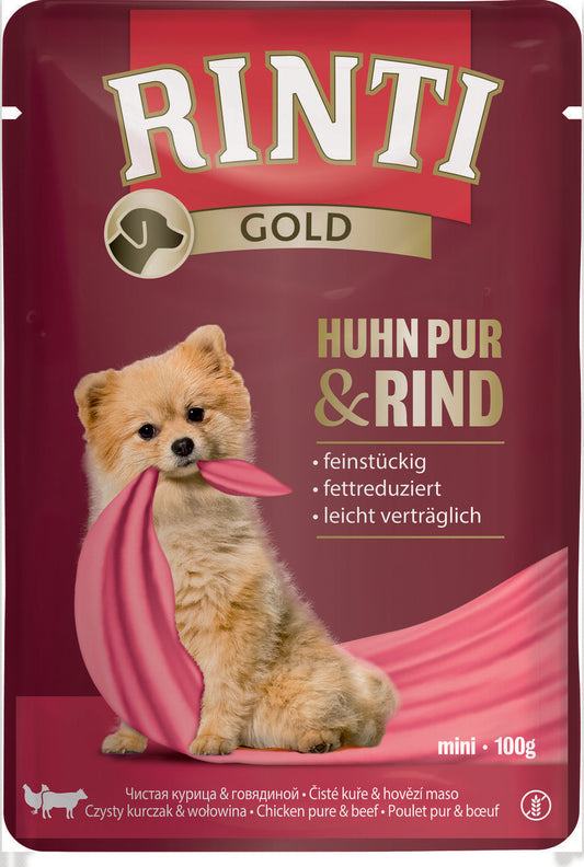 Finnern Rinti Rinti gold консервированный корм для взрослых собак, с курятиной и говядиной