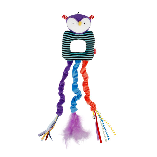 Erinevate tegevustega rippuv kassi mänguasi