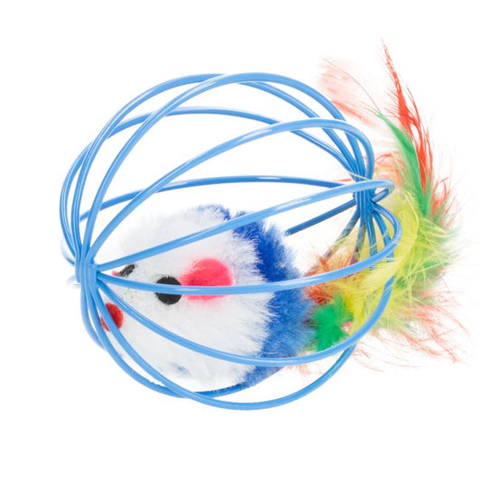 Hippie Pet игрушка для кошек, мячик, с мышкой, 6 см