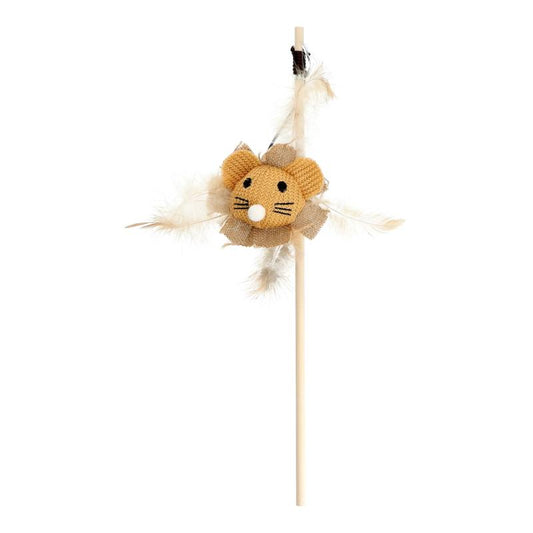 Hippie Pet игрушка-удочка для кошек, с зайчиком, 40 cм